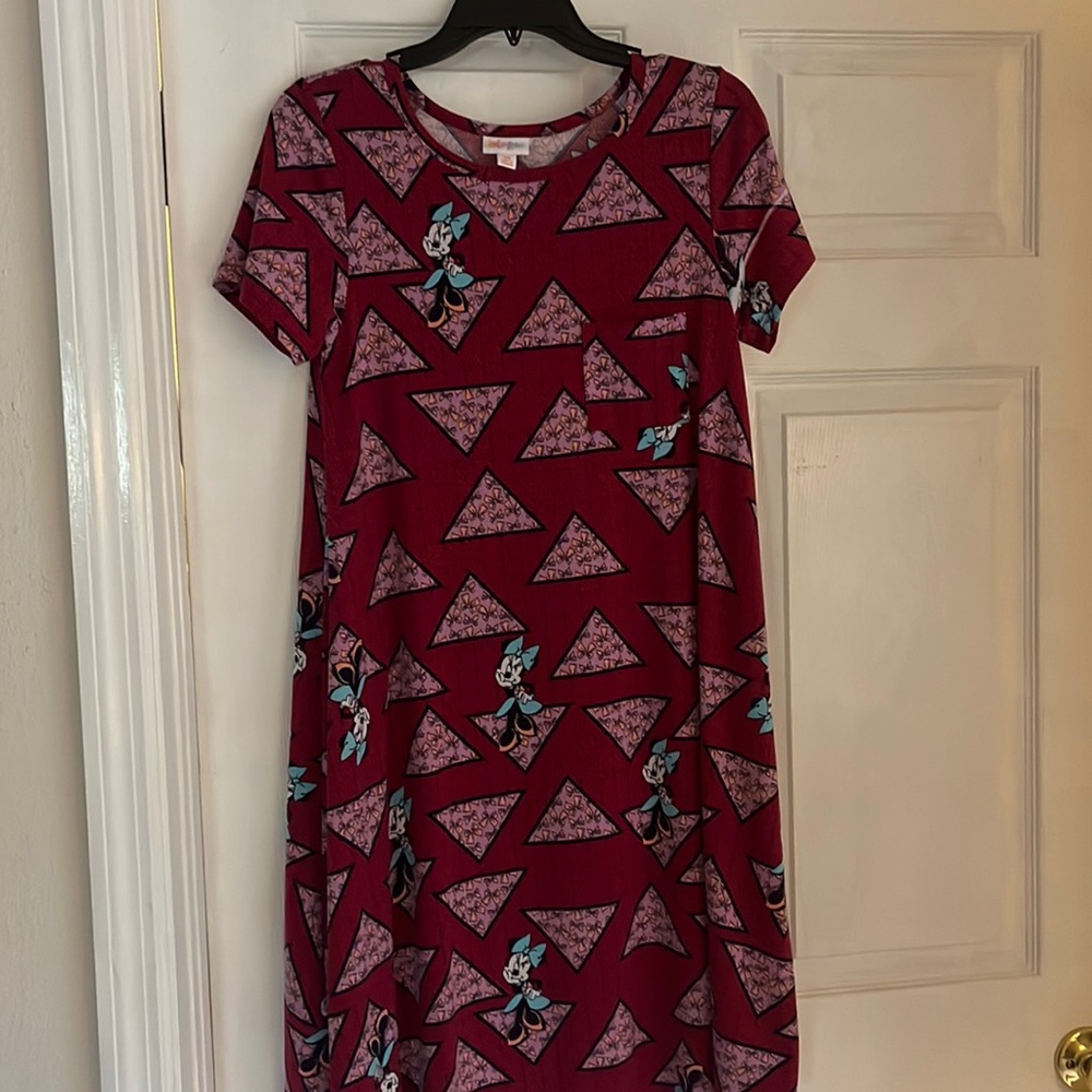 Lularoe Carly dress, Minnie print, sz xs